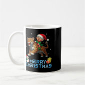 Elf Riding Leopard Snowman Präsentieren Frohe Weih Kaffeetasse (Links)