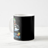 Elf Riding Orca Snowman Präsent Merry Christmas Da Kaffeetasse (Vorderseite Links)