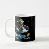 Elf Riding Orca Snowman Präsent Merry Christmas Da Kaffeetasse (Links)