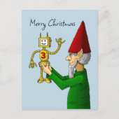 Elf & Robot Weihnachts-Postkarte Postkarte (Vorderseite)