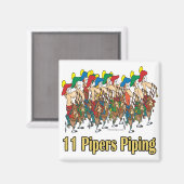 elf Rohre, die am 11. Weihnachtsfeiertag pflücken Magnet (Vorderseite/Rückseite)