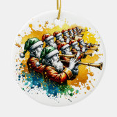 Elf Rohrleitungen | Zwölf Tage Weihnachten Keramik Ornament (Vorne)