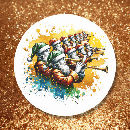 Elf Rohrleitungen | Zwölf Tage Weihnachten Runder Aufkleber