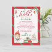 Elf Rücksendung Brief Hallo von Ihrem Elf Einladung (Stehend Vorderseite)