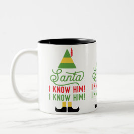 Elf Sankt kenne ich ihn Hut und beschuhe Zweifarbige Tasse