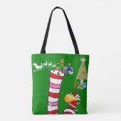 Elf Santa Merry Weihnachtsfrauen Tragetaschen Tasche (Rückseite)