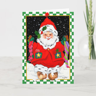 Elf Santa mit Strümpfen Feiertagskarte