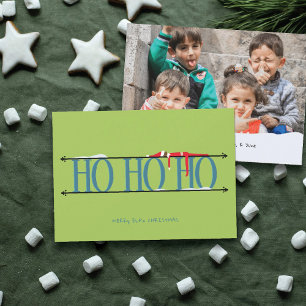 Elf-Scherereien Türkis & Grüne Foto-Weihnachtskart Feiertagskarte