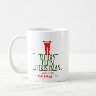Elf-Scherereien Weihnachtsgruß-Schild Kaffeetasse