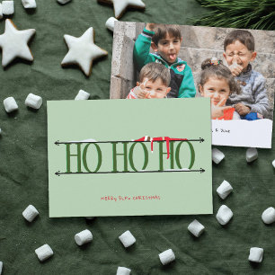 Elf-Scherz Grüne Foto-Weihnachtskarte Feiertagskarte