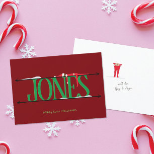 Elf-Scherz Name Schilder Rot & Grün Weihnachten