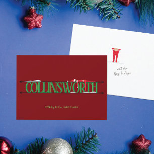 Elf-Scherz Name Schilder Rot & Grün Weihnachten