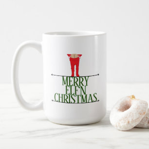 Elf-Scherz-Weihnachtsgruß-Schild Kaffeetasse