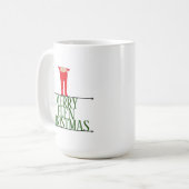 Elf-Scherz-Weihnachtsgruß-Schild Kaffeetasse (Vorderseite Links)