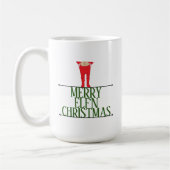 Elf-Scherz-Weihnachtsgruß-Schild Kaffeetasse (Links)