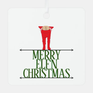 Elf-Scherz-Weihnachtsgruß-Schild Ornament Aus Metall