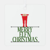 Elf-Scherz-Weihnachtsgruß-Schild Ornament Aus Metall (Rückseite)