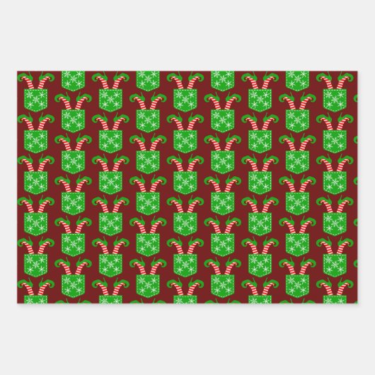 Elf Schuhe im Pocket Trio Geschenkpapier Set (Vorderseite 2)