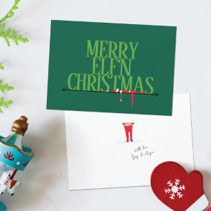 Elf Shenanigans Begrüßung Weihnachtskarte unterzei Feiertagskarte