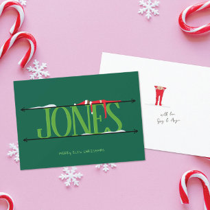 Elf Shenanigans Flat Christmas Card Feiertagskarte