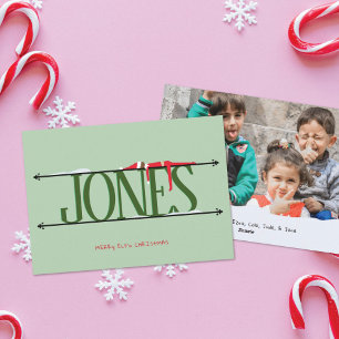 Elf Shenanigans Name Sign Foto Christmas Card Feiertagskarte