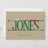 Elf Shenanigans Name Sign Green & Tan Weihnachten (Vorderseite)