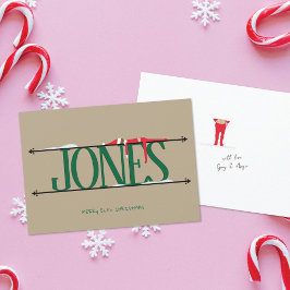 Elf Shenanigans Name Sign Green & Tan Weihnachten