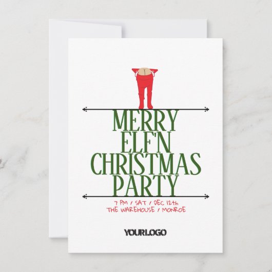 Elf Shenanigans Office Christmas Party Einladung (Vorderseite)