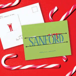 Elf-Shenanigans Türkis & Grün Weihnachts-Postkarte Feiertagspostkarte