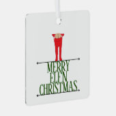 Elf Shenanigans Weihnachtsgrüße Ornament Aus Metall (Vorderseite Rechts)
