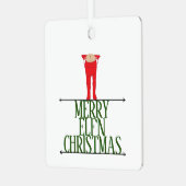 Elf Shenanigans Weihnachtsgrüße Ornament Aus Metall (Vorderseite links)