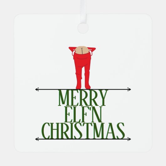 Elf Shenanigans Weihnachtsgrüße Ornament Aus Metall (Vorderseite)