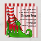 Elf Shoe Christmas Party Einladung (Vorne/Hinten)
