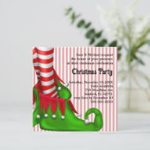 Elf Shoe Christmas Party Einladung (Stehend Vorderseite)