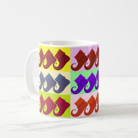 Elf Shoe Pop Art Kaffeetasse (Vorderseite Links)