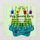 Elf Shoes Ugly Sweater Holiday Party 2014 Einladun Einladung (Vorne/Hinten)
