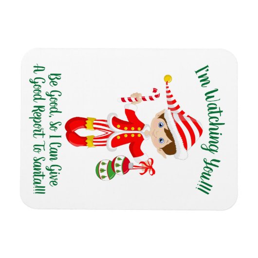 Elf sieht dir Weihnachten Kühlschrankmagnet zu Magnet (Horizontal)
