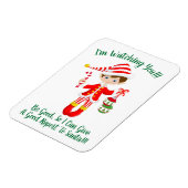 Elf sieht dir Weihnachten Kühlschrankmagnet zu Magnet (Linke Seite)