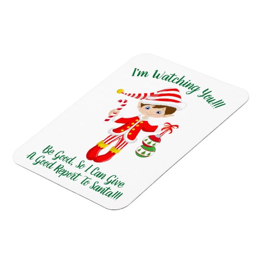 Elf sieht dir Weihnachten Kühlschrankmagnet zu Magnet (Linke Seite)