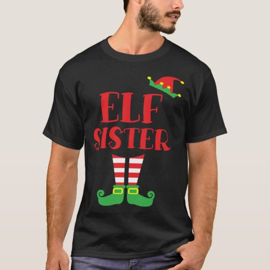 Elf Sister Christmas Time Brother Sister T-Shirt (Vorderseite)