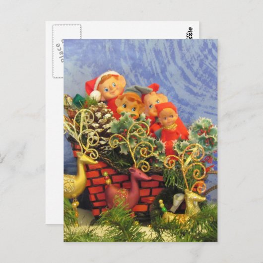 Elf Sleigh Postkarte (Vorne/Hinten)