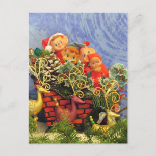 Elf Sleigh Postkarte
