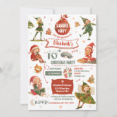 Elf Slumber Party Geburtstag Einladung (Vorderseite)