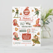 Elf Slumber Party Geburtstag Einladung (Stehend Vorderseite)