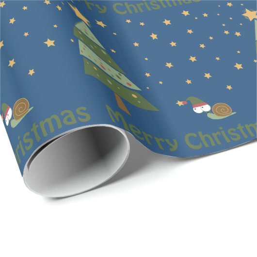 Elf Snail Christmas Scene Geschenkpapier (Rolleneckpunkt)