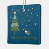 Elf Snail Christmas Scene Keramikornament (Links)