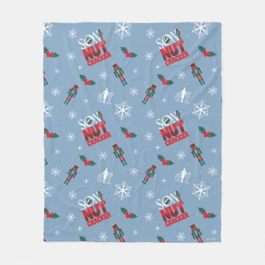 Elf "Sohn eines Nutcrackers" Wintermuster Fleecedecke (Vorderseite)