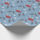 Elf "Sohn eines Nutcrackers" Wintermuster Geschenkpapier (Ecke)