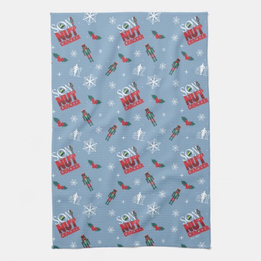 Elf "Sohn eines Nutcrackers" Wintermuster Geschirrtuch (Vertikal)