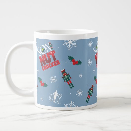 Elf "Sohn eines Nutcrackers" Wintermuster Jumbo-Tasse (Links)